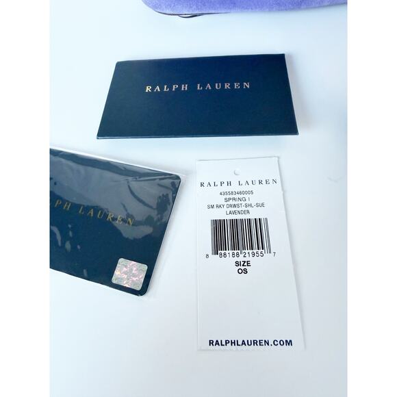 Ralph Lauren Ricky Suede Drawstring Bucket Bag Lavender Purple - Picture 13 of 16